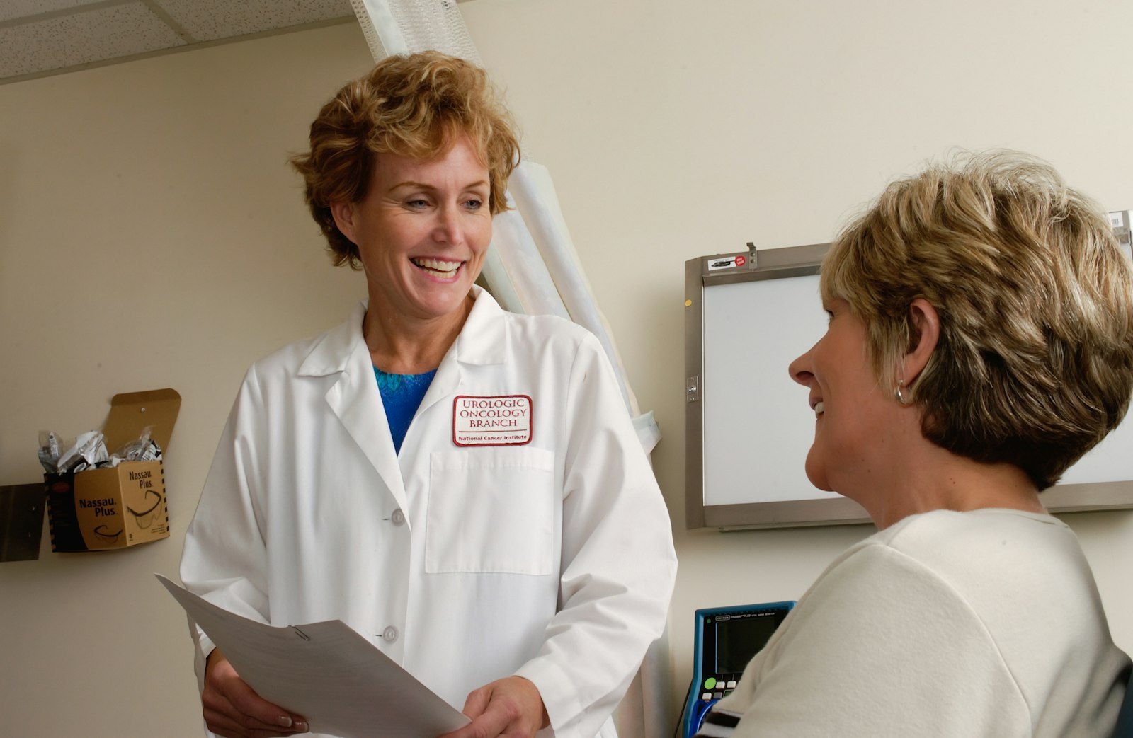 Clinician in conversation with a patient